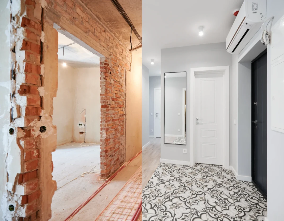 Wohnung vorher und nachher nach der Renovierung – Malerarbeiten Messie-Wohnung