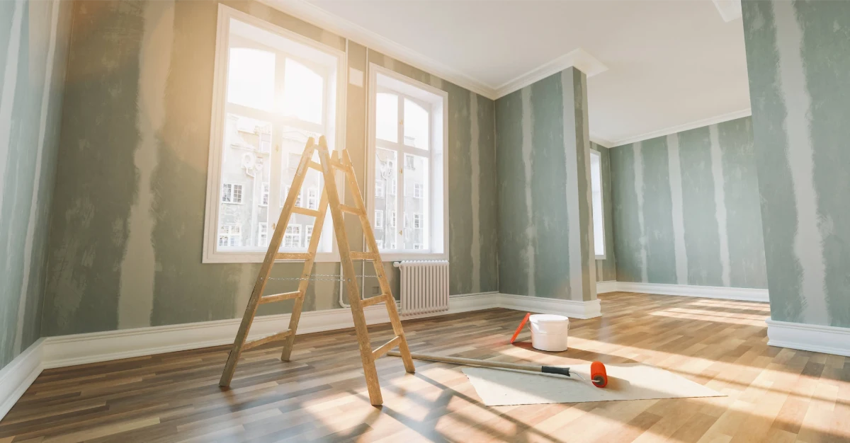 Reparatur verdeckter Schäden an den Wänden – Malerarbeiten Messie-Wohnung